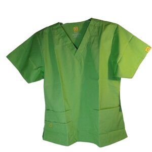 WonderWink Scrubs Women's Origins Bravo V-Neck Top Color is Green Apple Size M